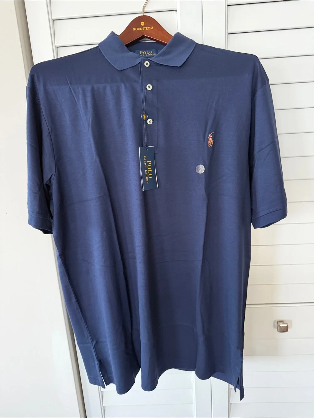 Ralph Lauren Navy Blue Polo Shirt with Embroidered Pony
